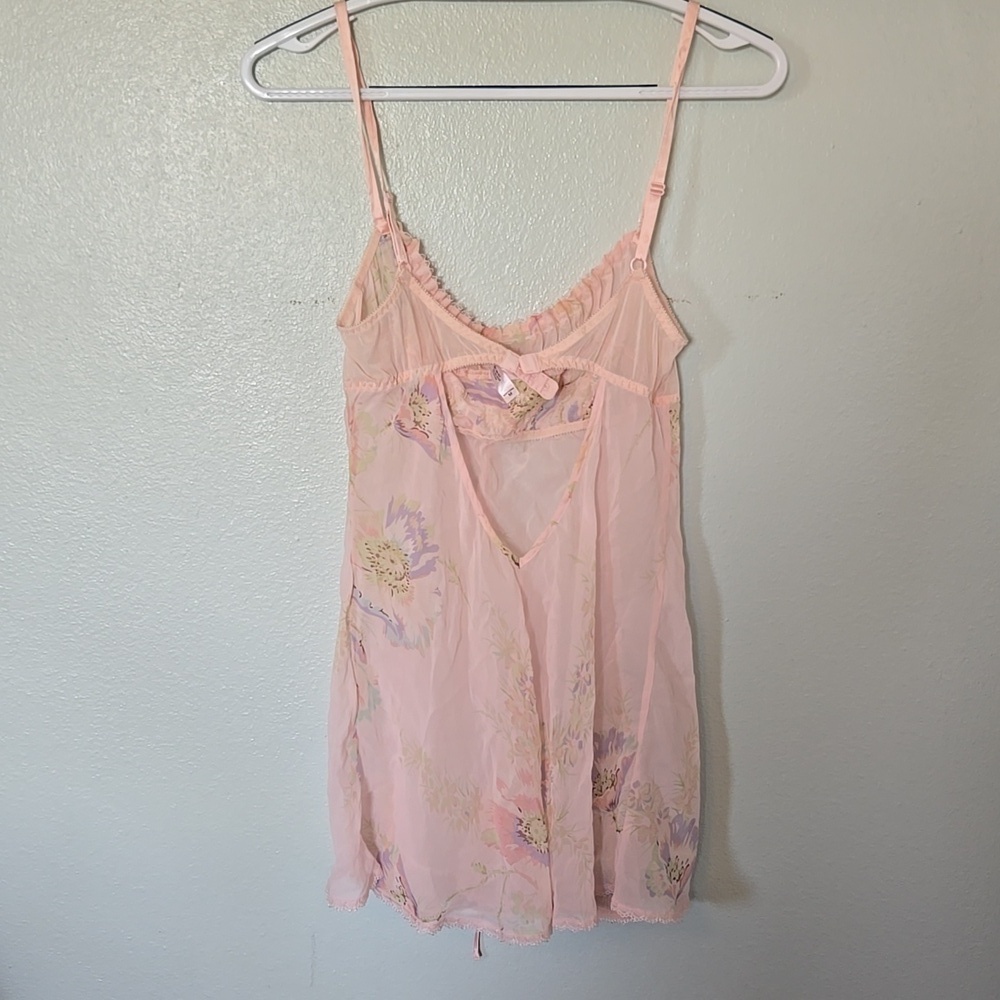 Victoria's Secret |*Rare*Vintage 100% Silk Pink Floral Slip Lingerie Size Medium - Picture 3 of 11
